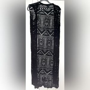 Black Crochet Patterned Fabric